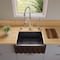 Alfi Brand 24" Black Gloss Reversible Smooth / Fluted Sgl Bowl Fireclay Farm Sink AB2418HS-BG - alternate 3